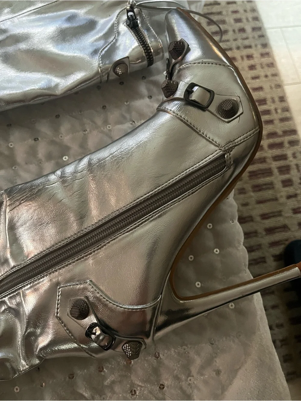 Cape Robbin Metallic Silver Over-The-Knee Stiletto Boots